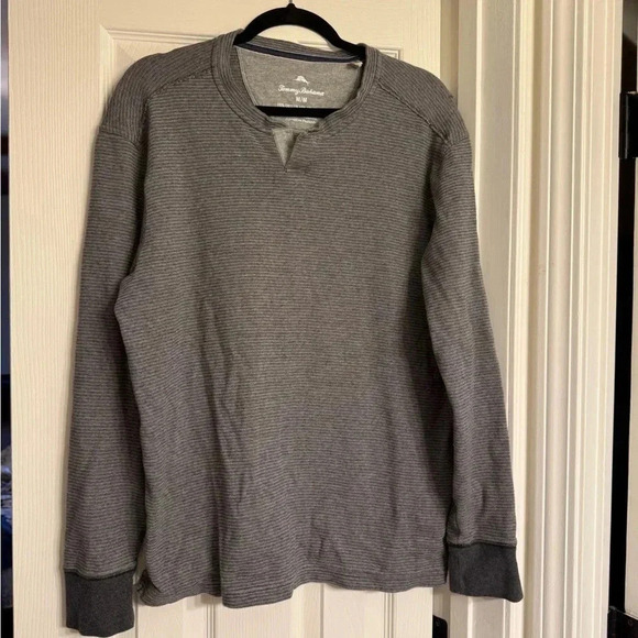 Tommy Bahama Other - Tommy Bahama Tee Shirt Albany Stripe Abaco Charcoal Grey Medium M